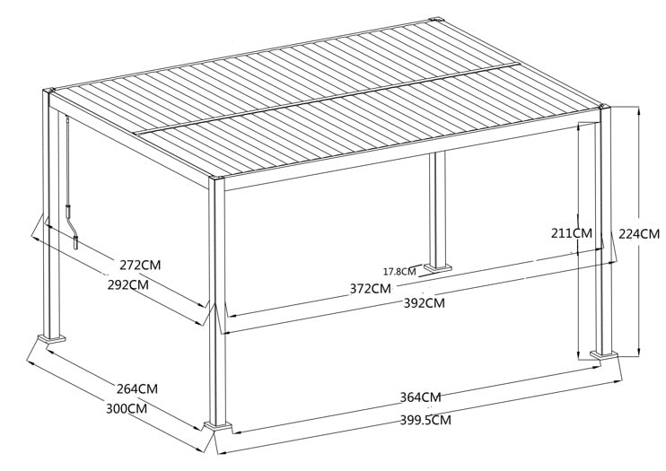 4Mx3M Aluminium Louvre Roof Pergola